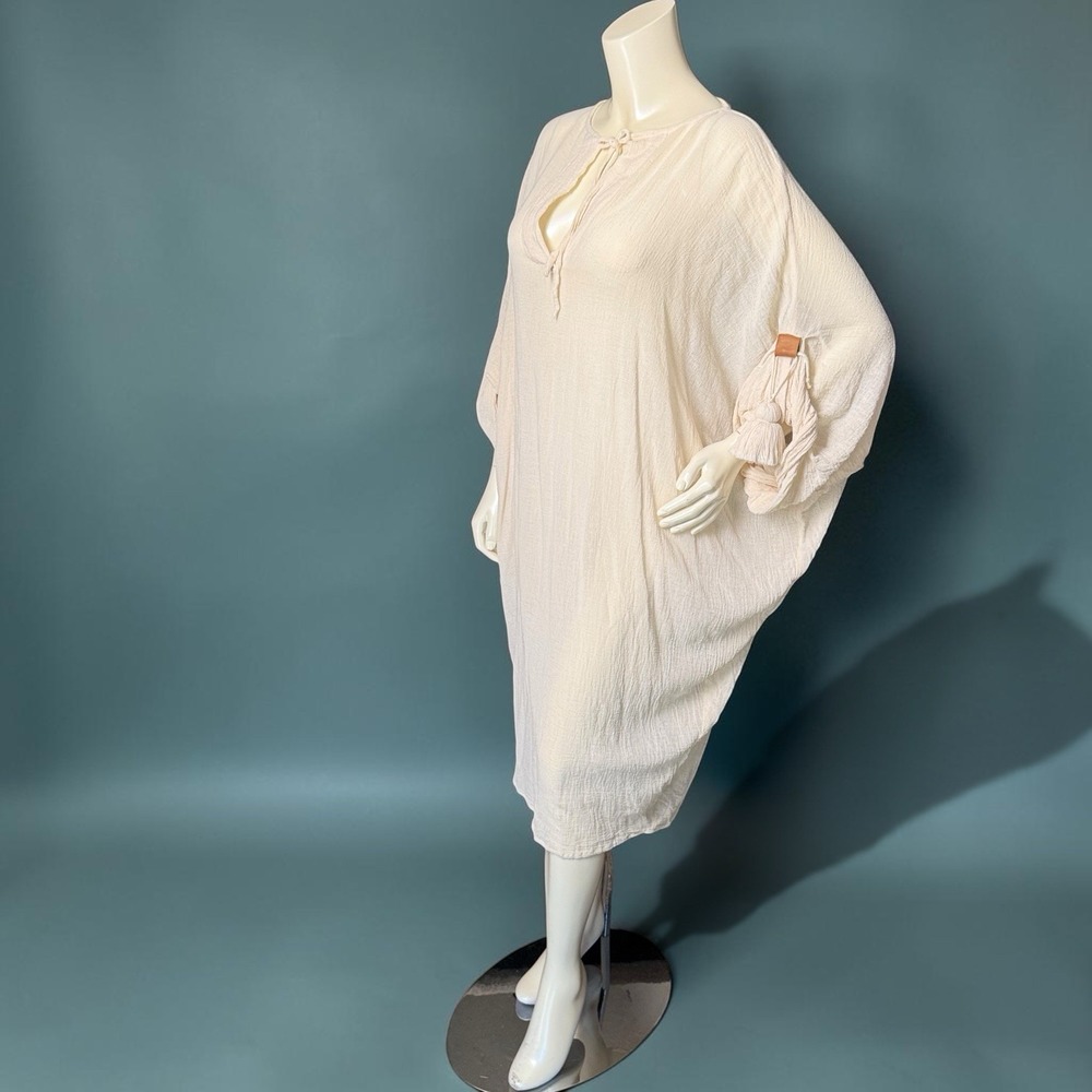 Suiteveintiuno Ensamble Jaretas Kaftan Tulum Boho Crinkle Gauze Old Money - Picture 3 of 15
